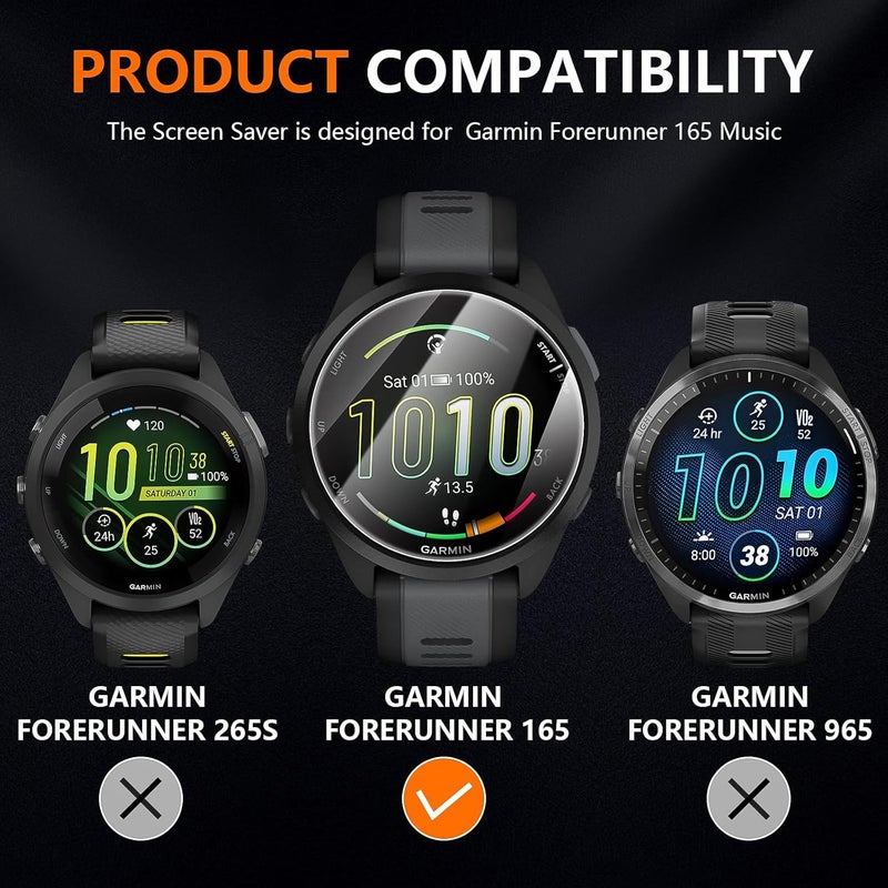 Suoman 3+2 Pack for Garmin Forerunner 165 Privacy Screen Protector, Charger Port +[Anti peeping] 9H Hardness Tempered Glass Screen Protective Film - Image 2